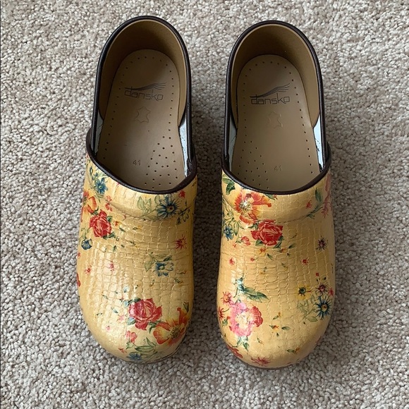 dansko yellow clogs